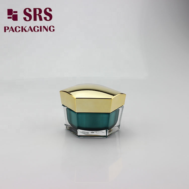 30g 50g empty unique shape luxury high quality cosmetic hexagon acrylic jar