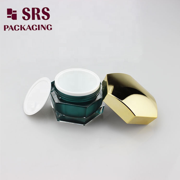 30g 50g empty unique shape luxury high quality cosmetic hexagon acrylic jar