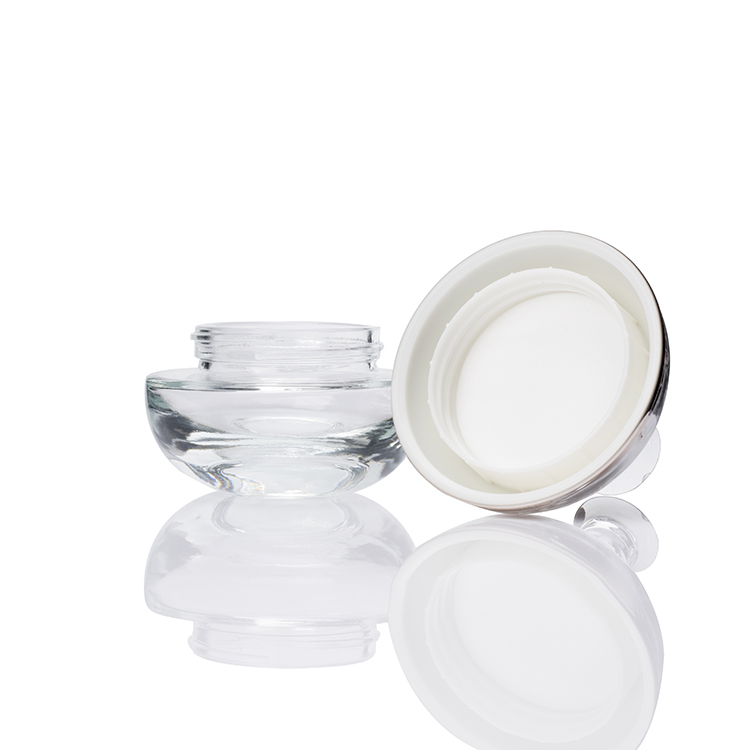 30g 50g  glass cream jar with double wall screw lid 40ml 100ml 120ml clear glass bottle set with plastic cap