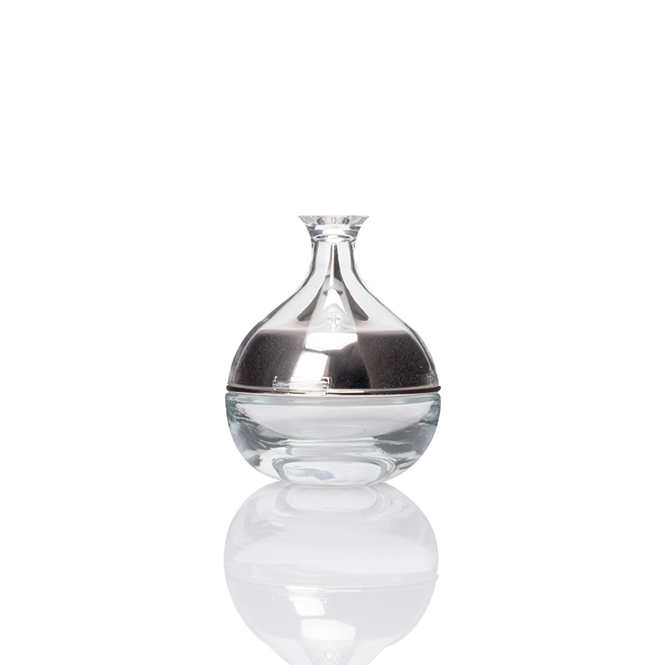 30g 50g glass cream jar with double wall screw lid 40ml 100ml 120ml clear glass bottle set with plastic cap