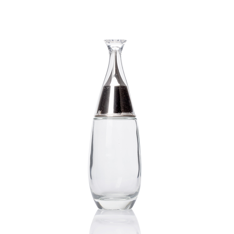 30g 50g glass cream jar with double wall screw lid 40ml 100ml 120ml clear glass bottle set with plastic cap