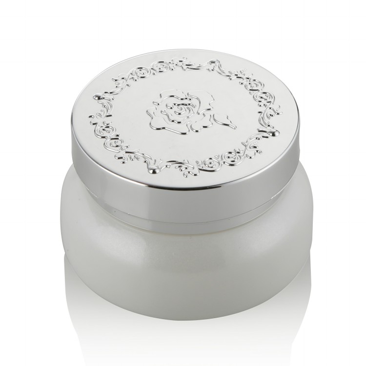 30g 50g glass jar cosmetic packaging matte white glass facial cream jar with aluminum cap