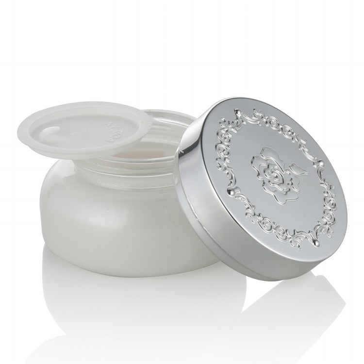 30g 50g glass jar cosmetic packaging matte white glass facial cream jar with aluminum cap