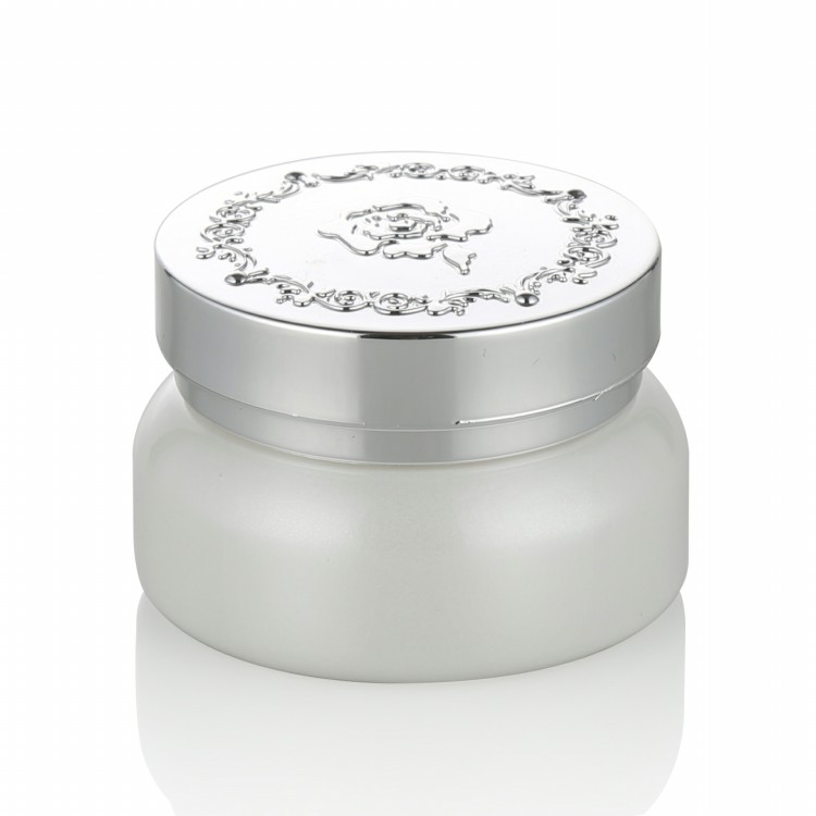 30g 50g glass jar cosmetic packaging matte white glass facial cream jar with aluminum cap