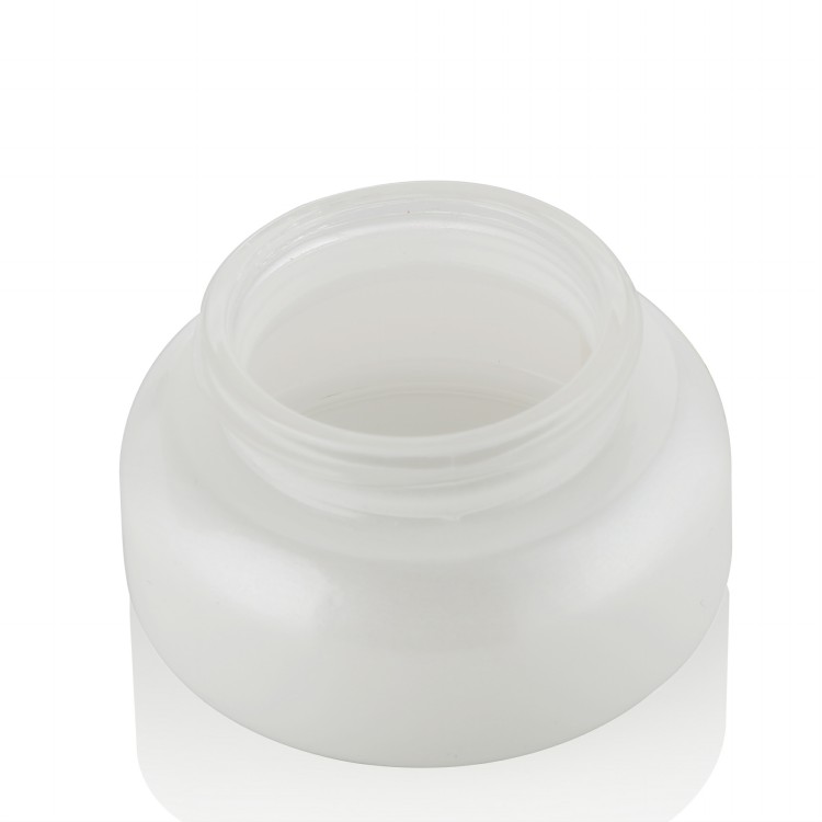 30g 50g glass jar cosmetic packaging matte white glass facial cream jar with aluminum cap
