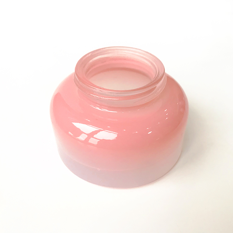 30g 50g gradient pink blue glass cosmetic cream jar with ABS cover