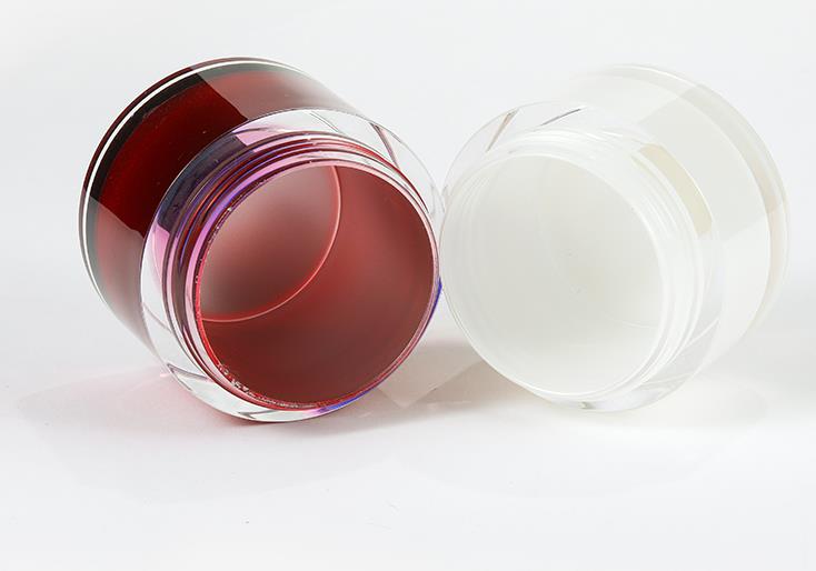 30g 50g in stock ready to ship red plastic luxury acrylic container cream jar for cosmetic packaging