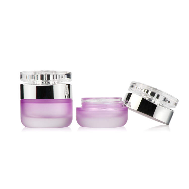 30g 50g matte Gradient fancy purple cosmetic jar luxury cream jar with sliver lid