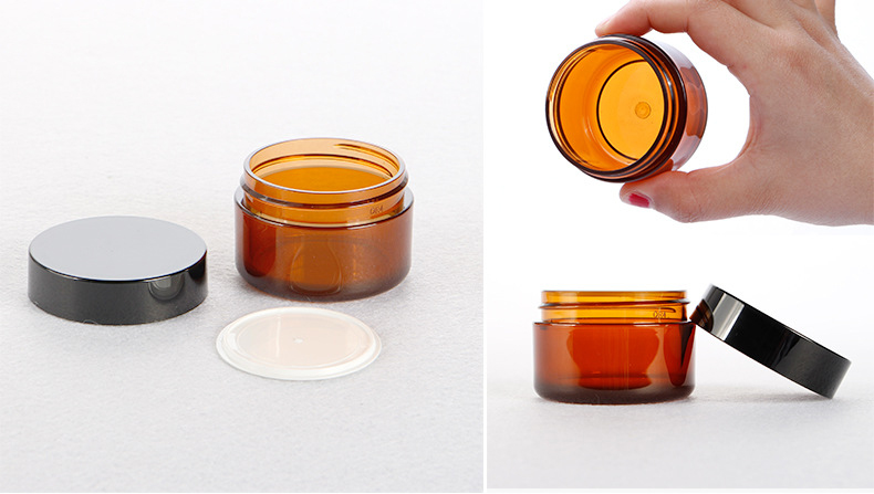30g 50g pet black lids empty cosmetic wide mouth plastic cream jars