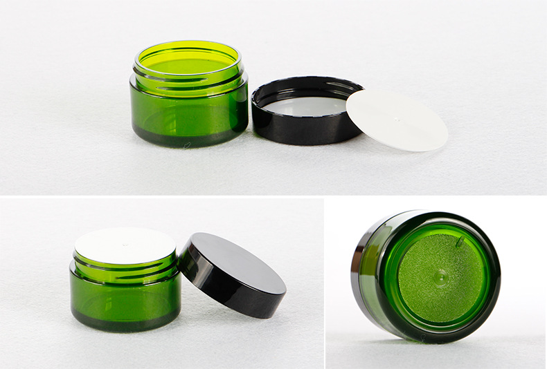 30g 50g pet black lids empty cosmetic wide mouth plastic cream jars
