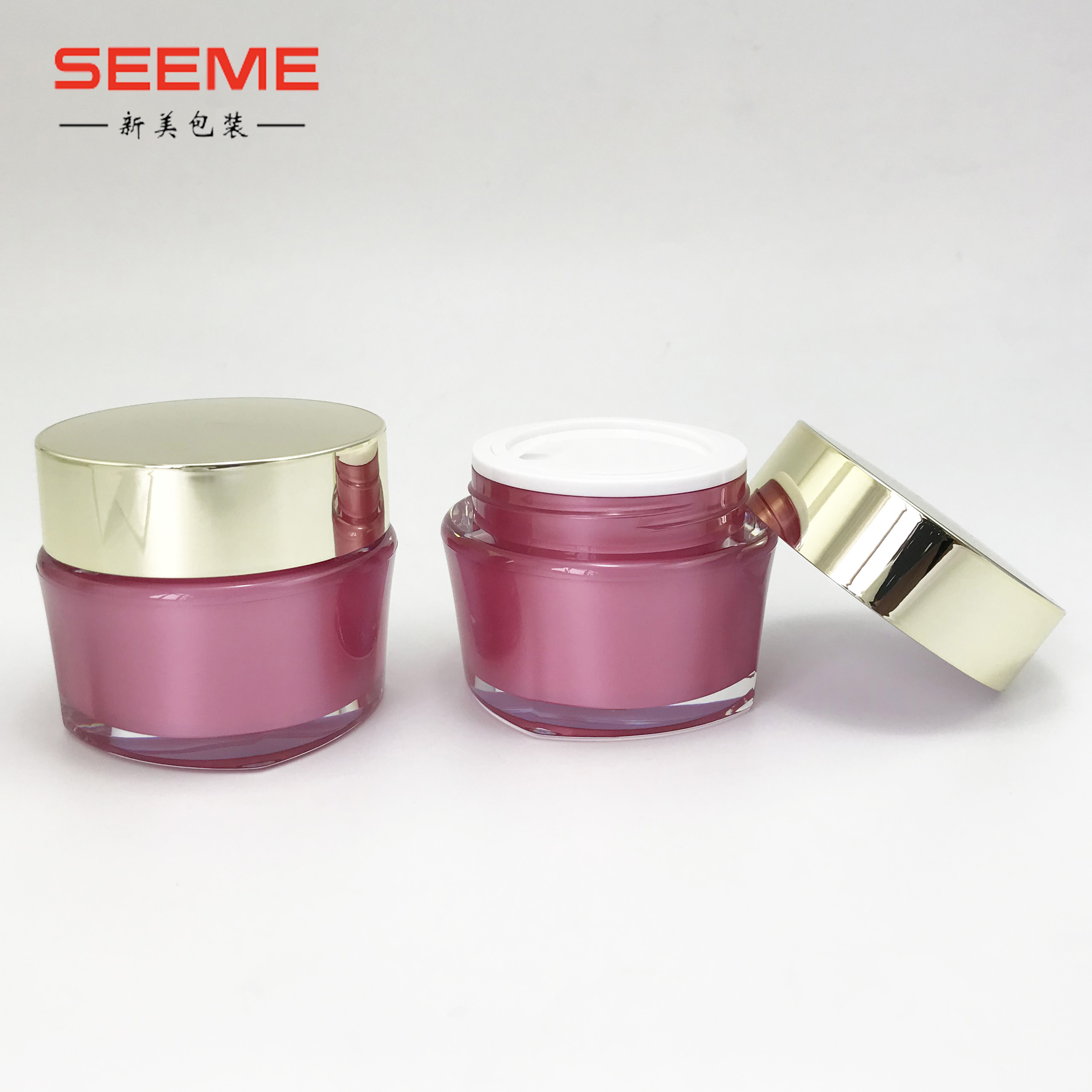 30g 50g silver plastic jar /50g red cosmetic jar metallic silver color plastic cosmetic jar