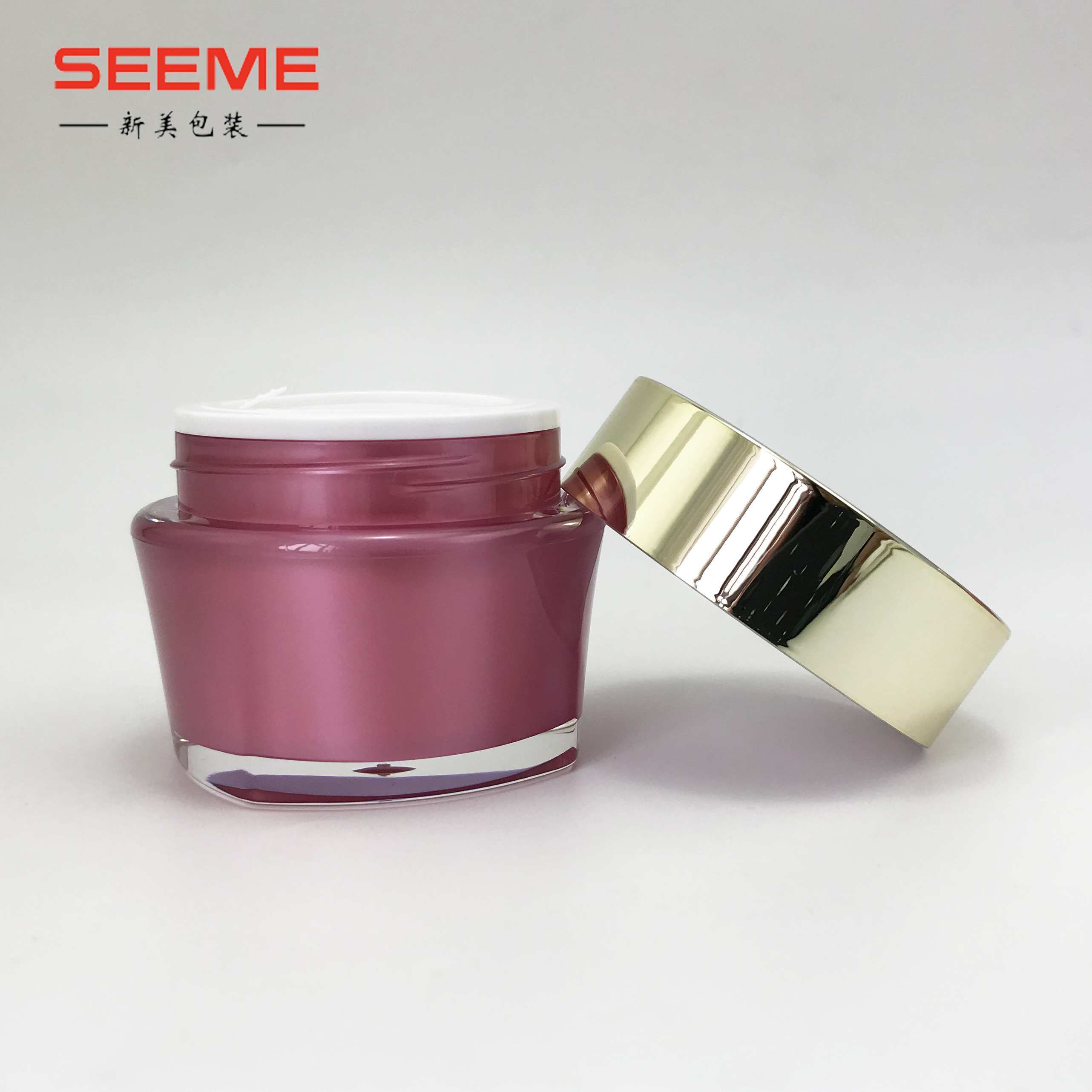 30g 50g silver plastic jar /50g red cosmetic jar metallic silver color plastic cosmetic jar