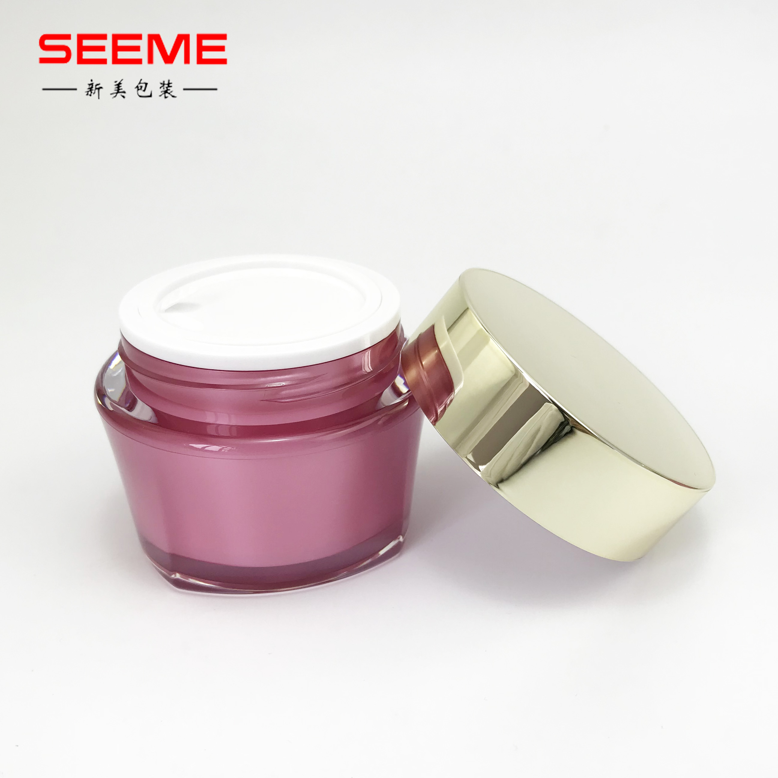 30g 50g silver plastic jar /50g red cosmetic jar metallic silver color plastic cosmetic jar