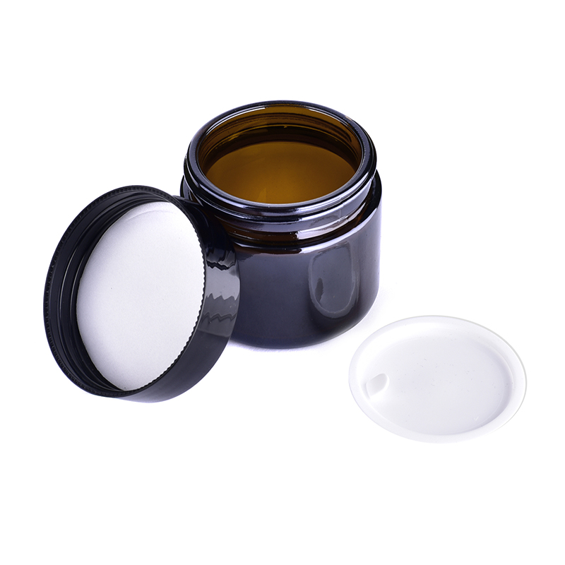 30g 50g small clear cosmetic glass bottle black round glass jar with lid for skin care cream