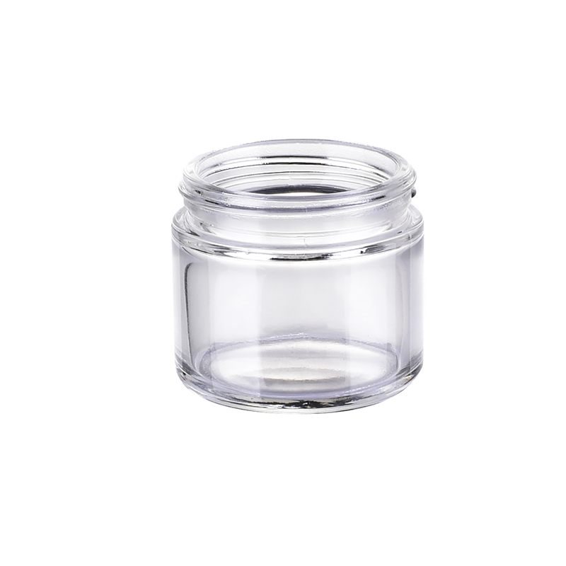 30g 50g small clear cosmetic glass bottle black round glass jar with lid for skin care cream
