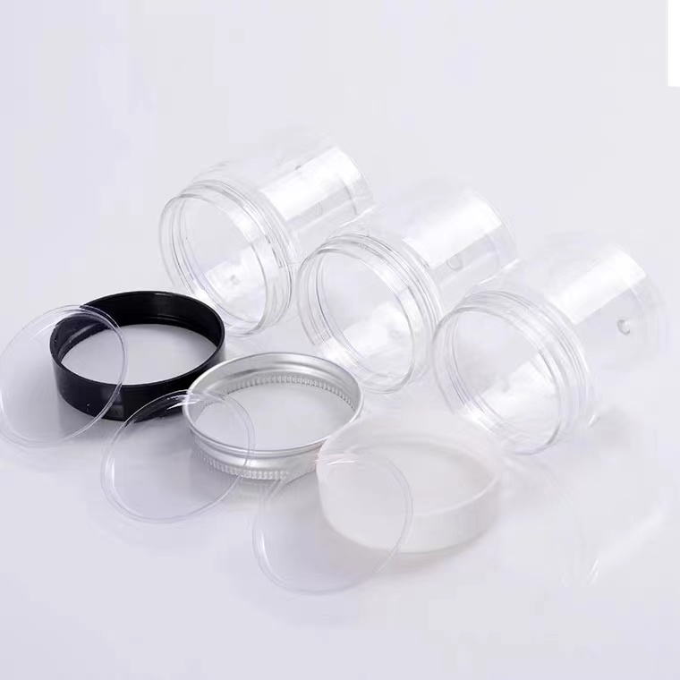30g 50ml PET PP plastic empty cosmetic packaging clear body butter container jar white lid