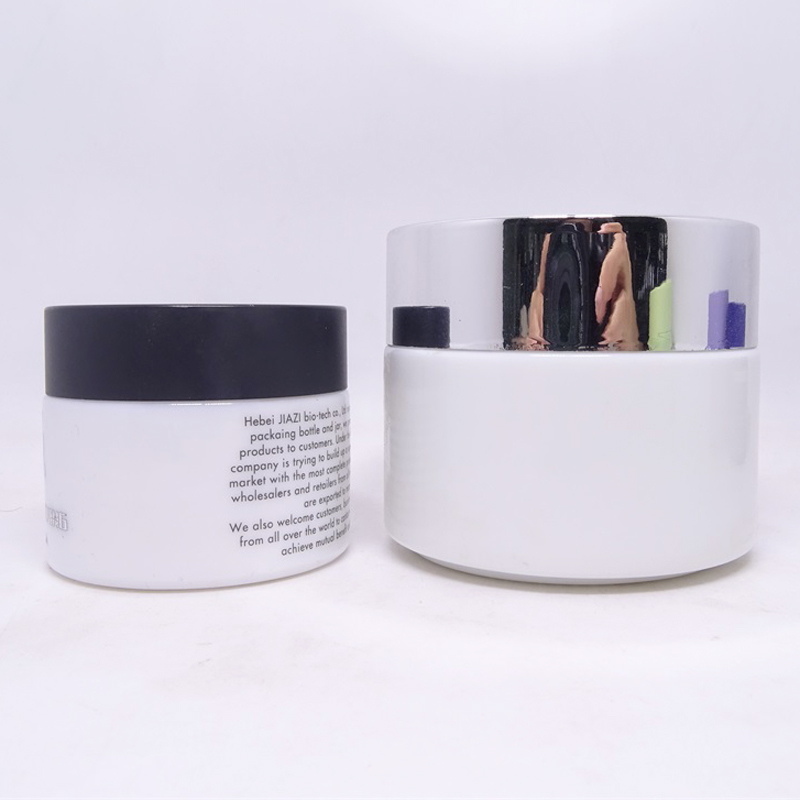 30g 60g 120g cosmetic opal white cylinder glass jar with bakelite white lid cream glass jar with round lid