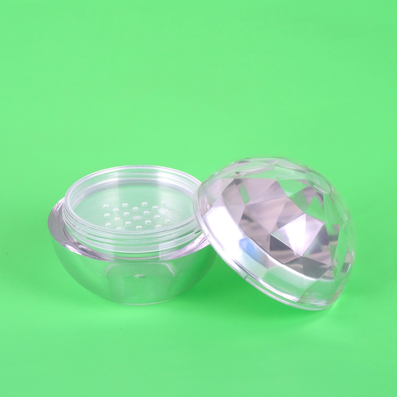 30g Ball shaped empty clear loose powder with sifters for loose setting powder face powder cream container for make up