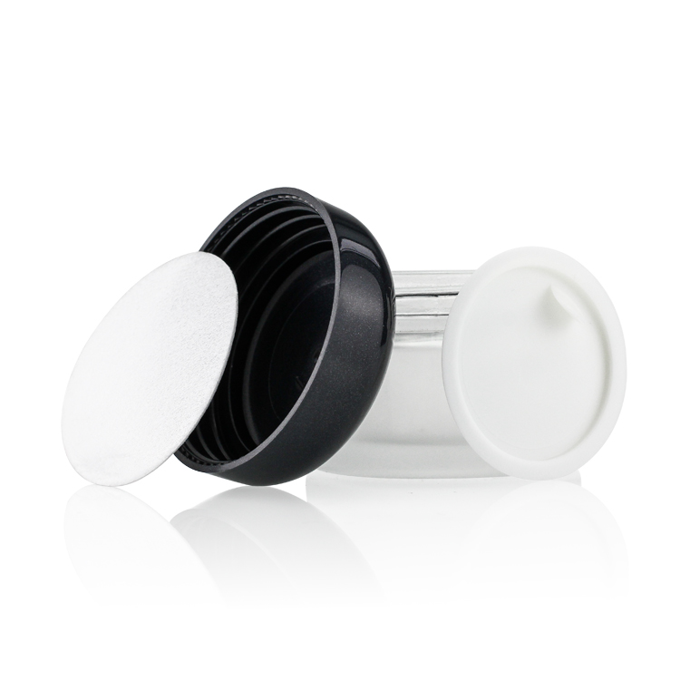 30g Black Glass Frosted Cream Jar Body Cream Jar With Screw Cap Wholesale