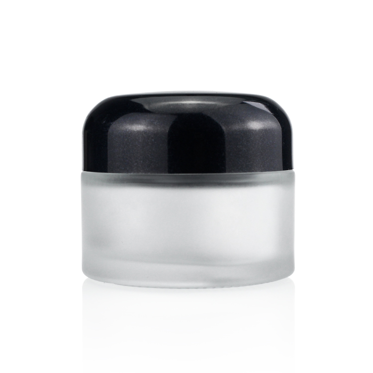 30g Black Glass Frosted Cream Jar Body Cream Jar With Screw Cap Wholesale