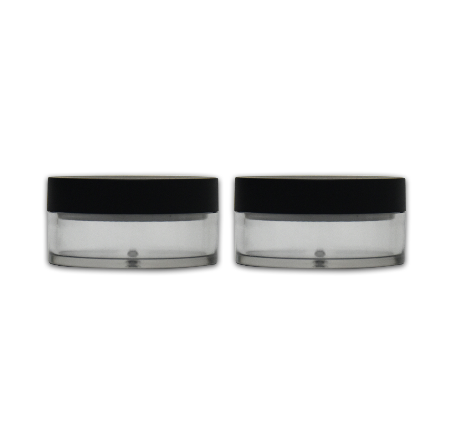 30g Clear Loose Powder Plastic Jar Makeup Powder Packaging Container with Black Screw Cap