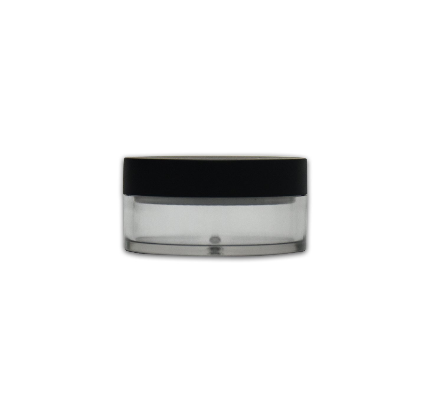 30g Clear Loose Powder Plastic Jar Makeup Powder Packaging Container with Black Screw Cap