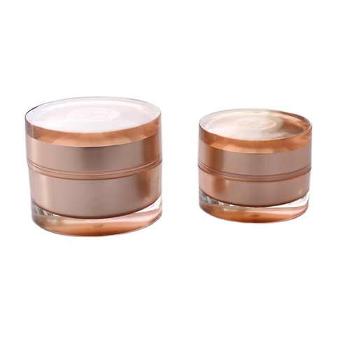 30g Clear With Gold Cap Acrylic Empty Refillable Face Bottle Cream Jar Eye Boxes Cosmetic Sample Container With Liners And Screw