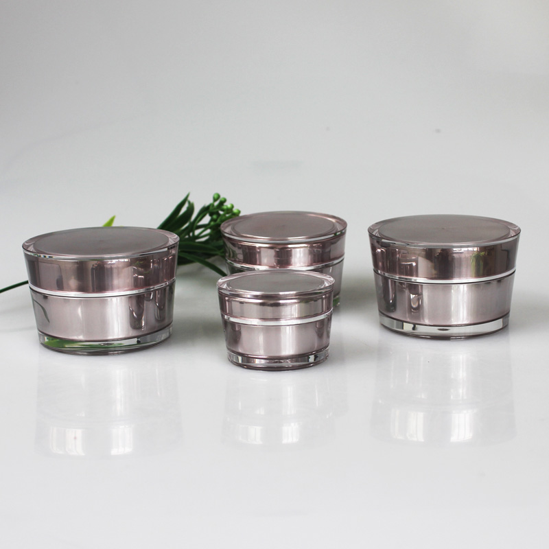 30g Clear With Gold Cap Acrylic Empty Refillable Face Bottle Cream Jar Eye Boxes Cosmetic Sample Container With Liners And Screw