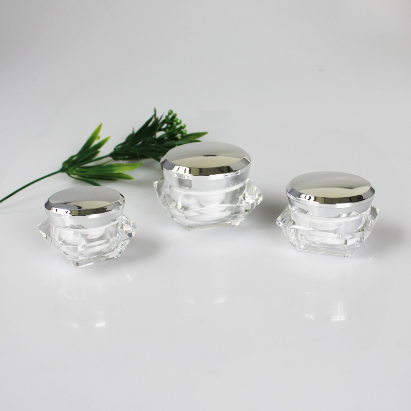 30g Clear With Gold Cap Acrylic Empty Refillable Face Bottle Cream Jar Eye Boxes Cosmetic Sample Container With Liners And Screw