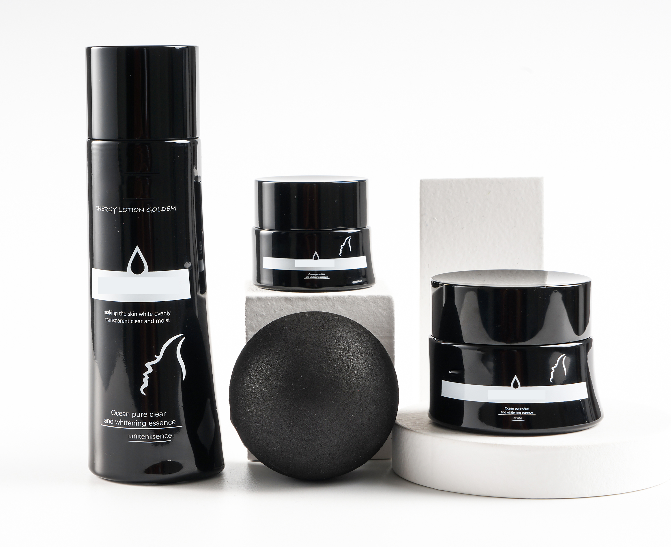 30g Cosmetic Round Shape Jar Container / Elegant Empty Cream Jars With Black Lid