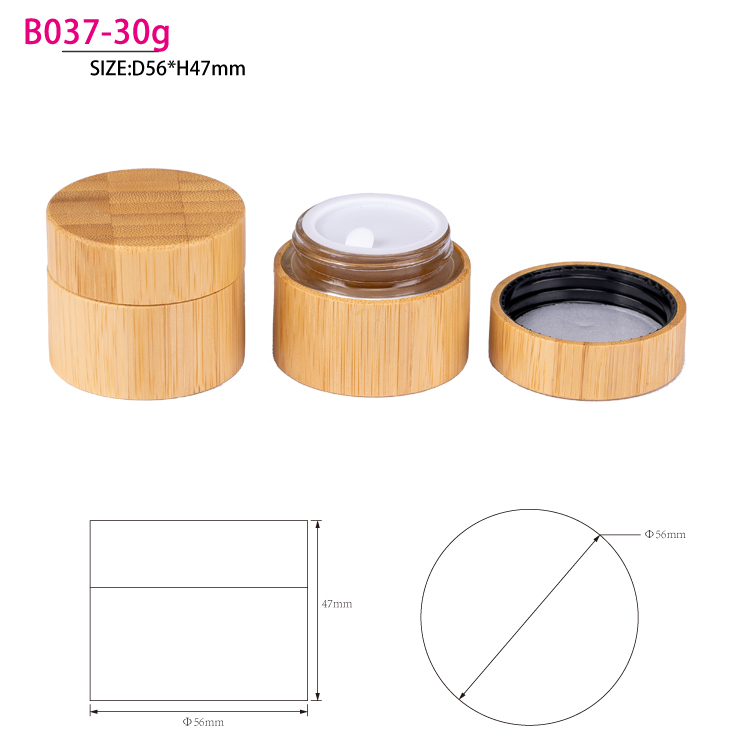 30g Cream jar with bamboo cover for skin care cosmetics