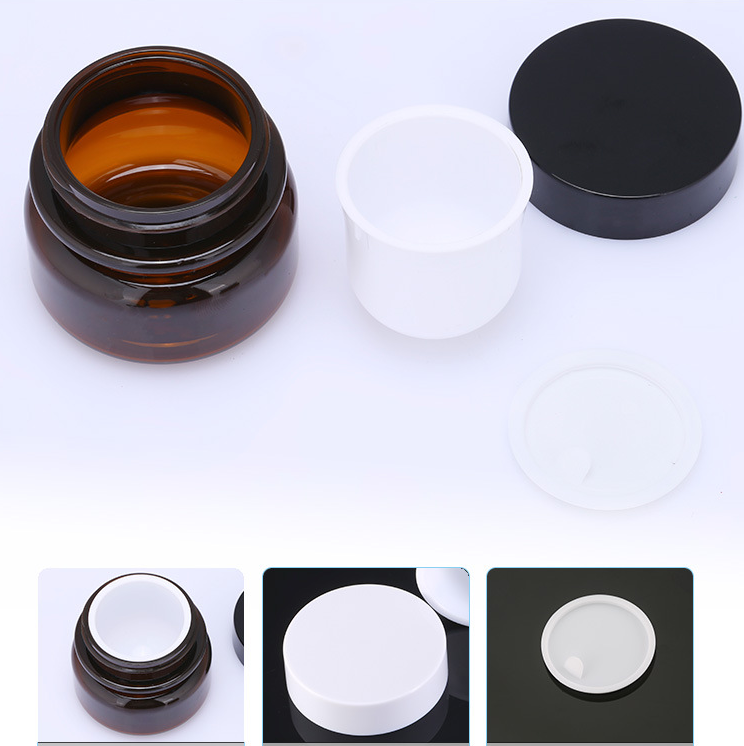 30g Double wall thicker cream jar in stock face cream amber color shading empty PET jars