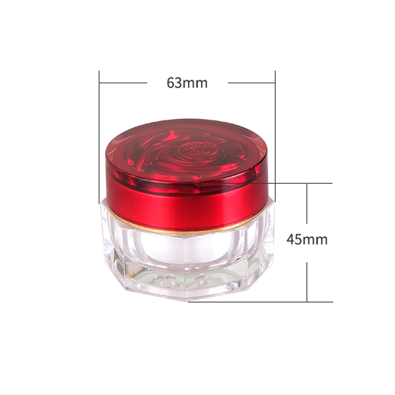 30g Hot Sale ready to ship Red Rose lid flower cap cream jar empty face cream container