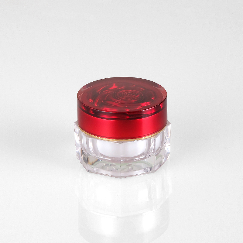 30g Hot Sale ready to ship Red Rose lid flower cap cream jar empty face cream container