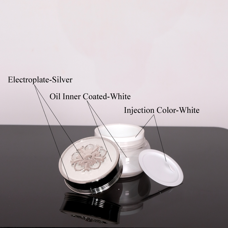 30g Jar in stock round acrylic empty cream jar cream container with flower lid plastic jar for cosmetics packaging