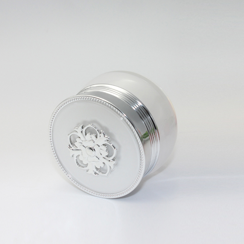 30g Jar in stock round acrylic empty cream jar cream container with flower lid plastic jar for cosmetics packaging