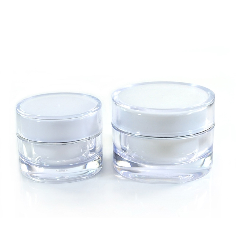 30g Jar in stock round acrylic empty cream jar cream container with flower lid plastic jar for cosmetics packaging