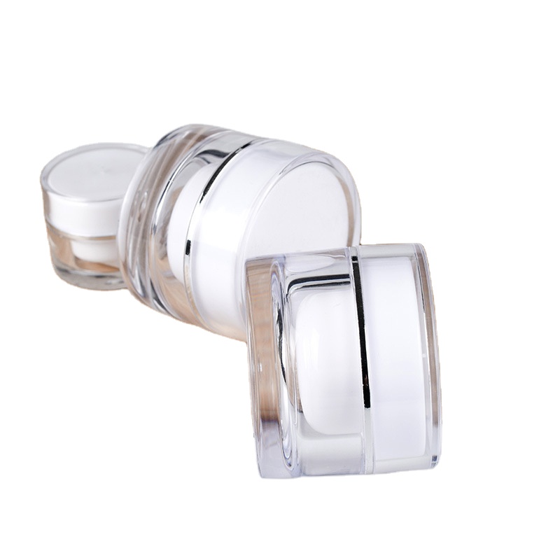 30g Jar in stock round acrylic empty cream jar cream container with flower lid plastic jar for cosmetics packaging