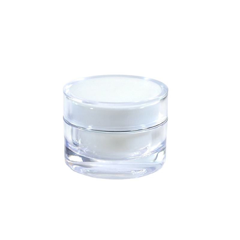 30g Jar in stock round acrylic empty cream jar cream container with flower lid plastic jar for cosmetics packaging