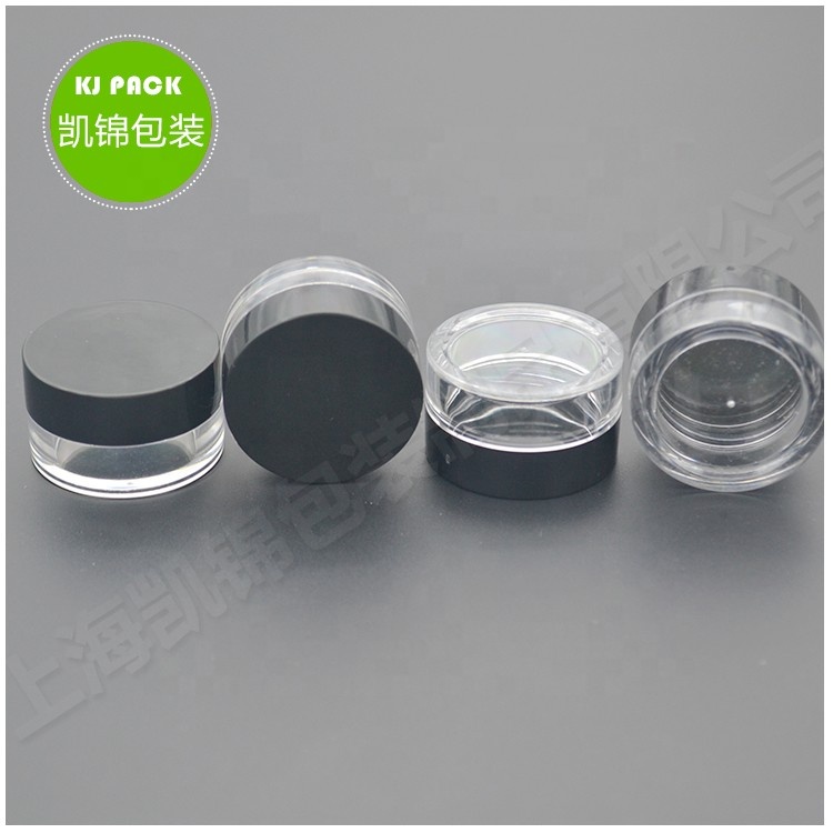 30g Low MOQ custom logo black round plastic cosmetic loose powder jar with sifter in stock