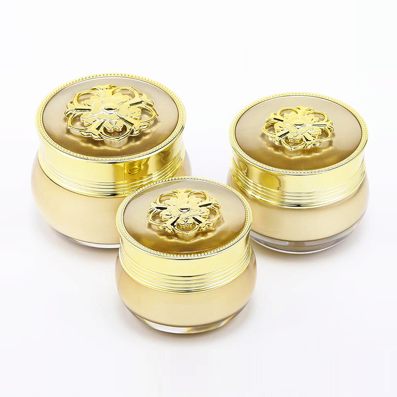 30g Low moq ready stock Luxury gold cap jar skincare acrylic cream jar cosmetic jars
