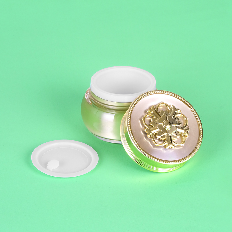 30g Low moq ready stock Luxury gold cap jar skincare acrylic cream jar cosmetic jars