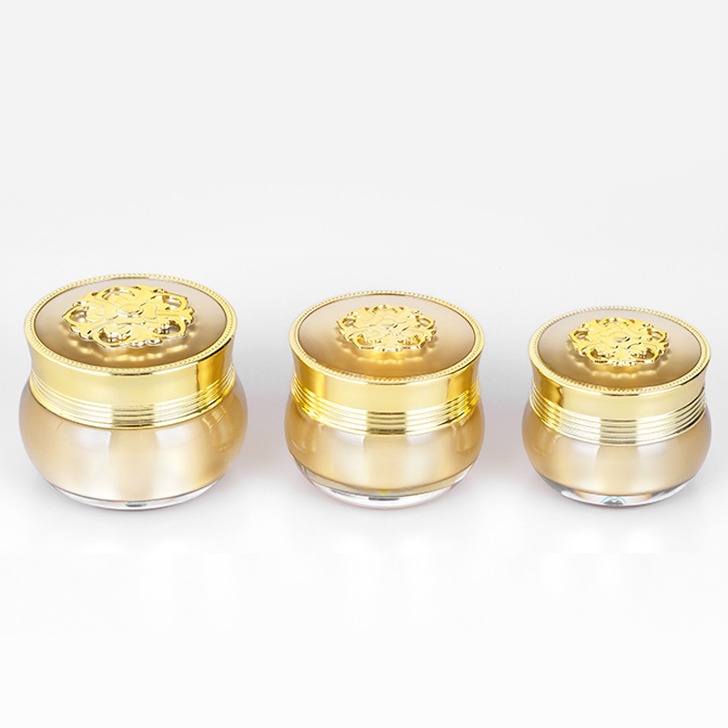 30g Low moq ready stock Luxury gold cap jar skincare acrylic cream jar cosmetic jars