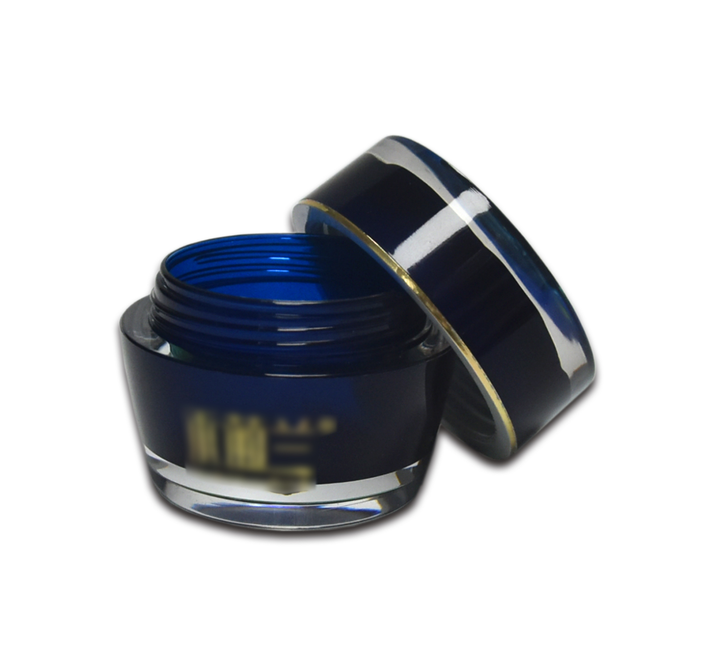 30g Luxury Cream Jar Blue Plastic Cosmetic Jar Eye Cream Packaging Container Acrylic Double Wall Cream Jar