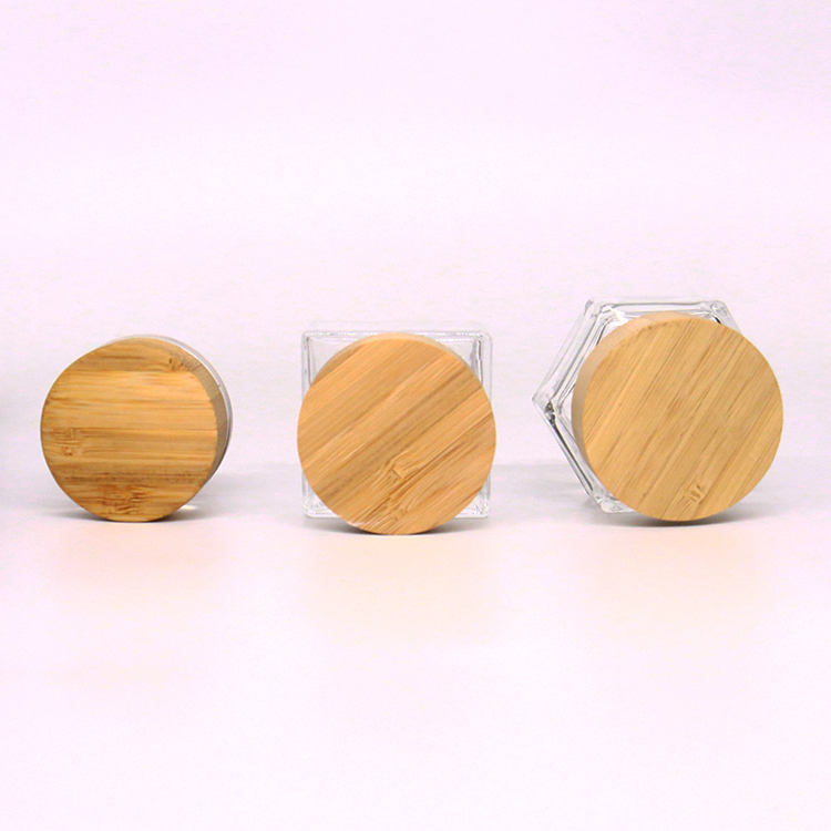 30g Luxury Square Cream jar With Bamboo Lid Screw Cap For Breast Cream Dark Spot Removing Cream Packaging