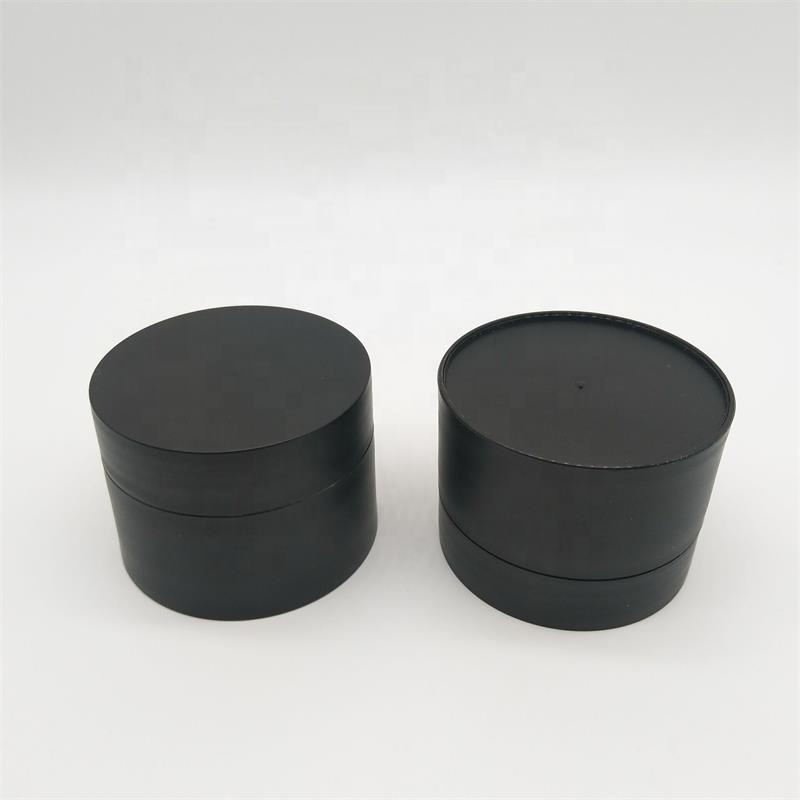 30g Matte Black Empty Plastic Cosmetic Cream Jar With Matte Black Screw Cap