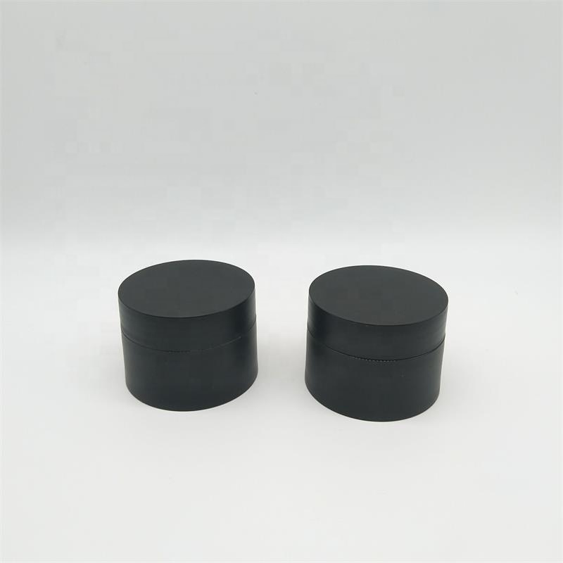 30g Matte Black Empty Plastic Cosmetic Cream Jar With Matte Black Screw Cap