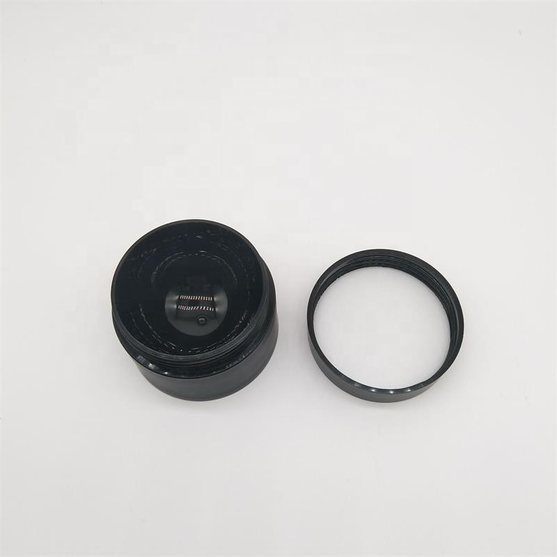 30g Matte Black Empty Plastic Cosmetic Cream Jar With Matte Black Screw Cap