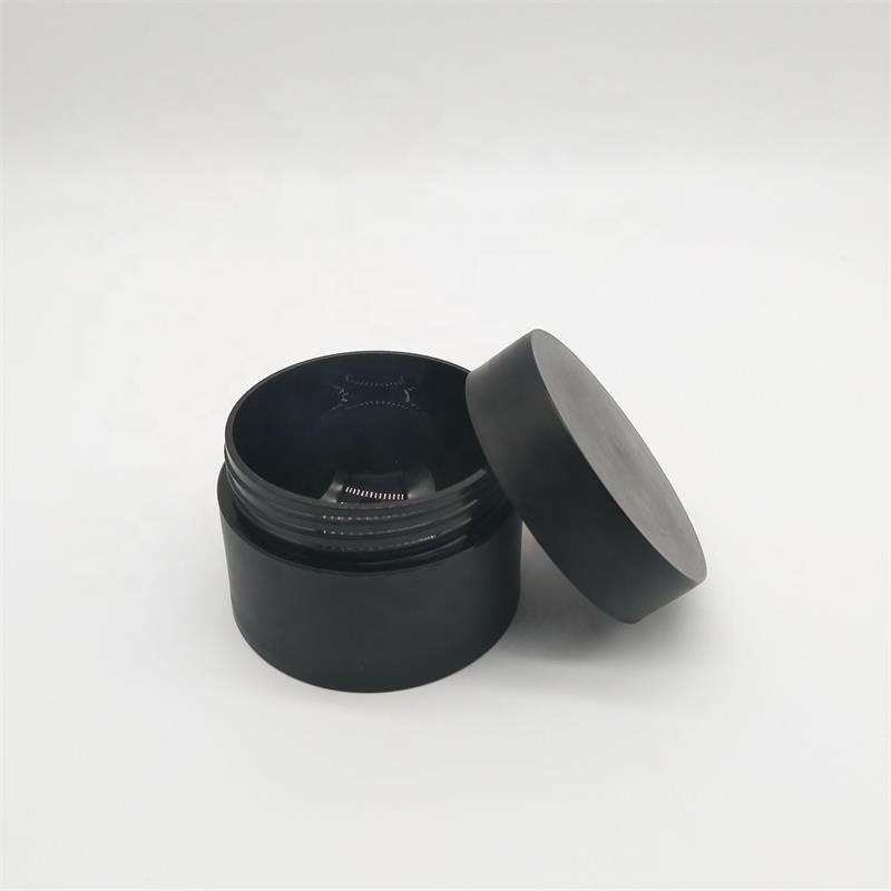 30g Matte Black Empty Plastic Cosmetic Cream Jar With Matte Black Screw Cap