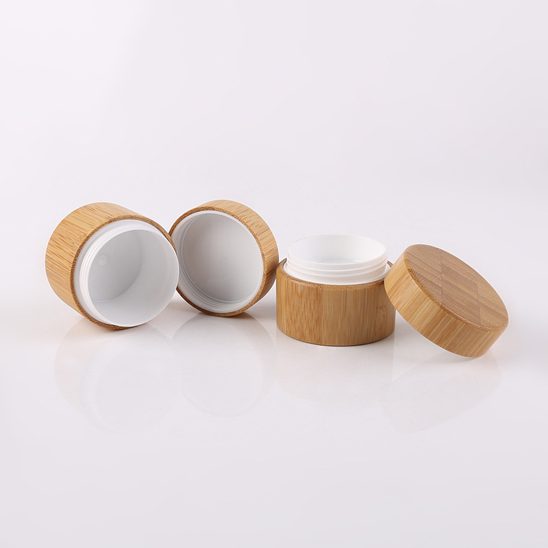 30g Round Wooden Plastic Cream Jar Bamboo Shell Facial Cream Skincare Cream Plastic Jar